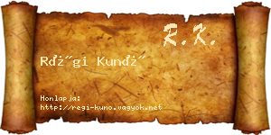 Régi Kunó névjegykártya